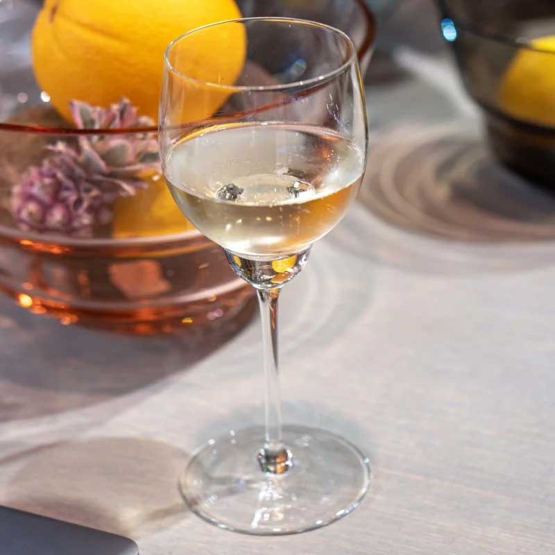 White Wine Glass Shadows in Cloudless Clear