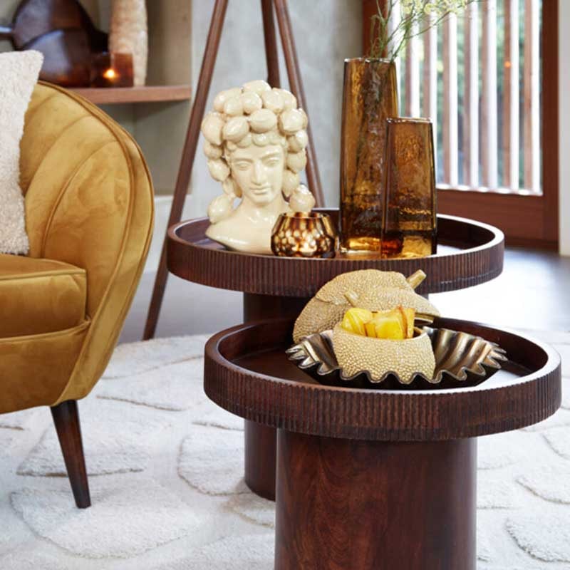 Side table KALOMO wood russet S