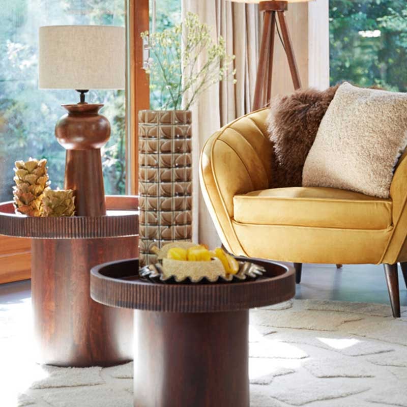 Side table KALOMO wood russet S