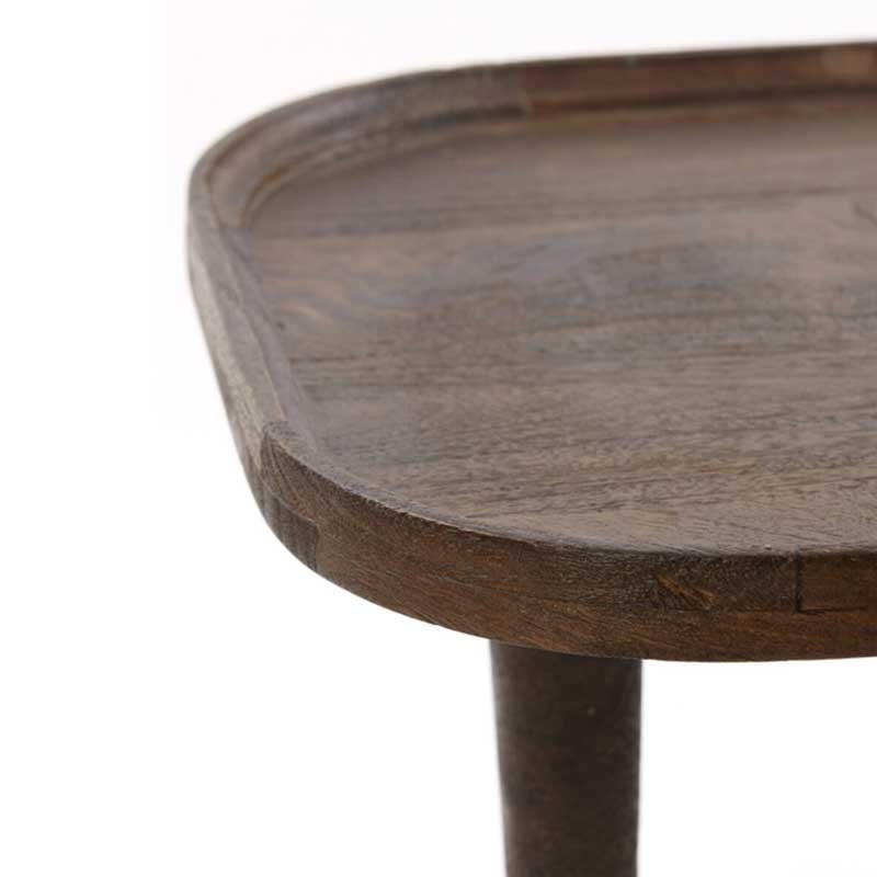 Side table MAZABE wood matt russet