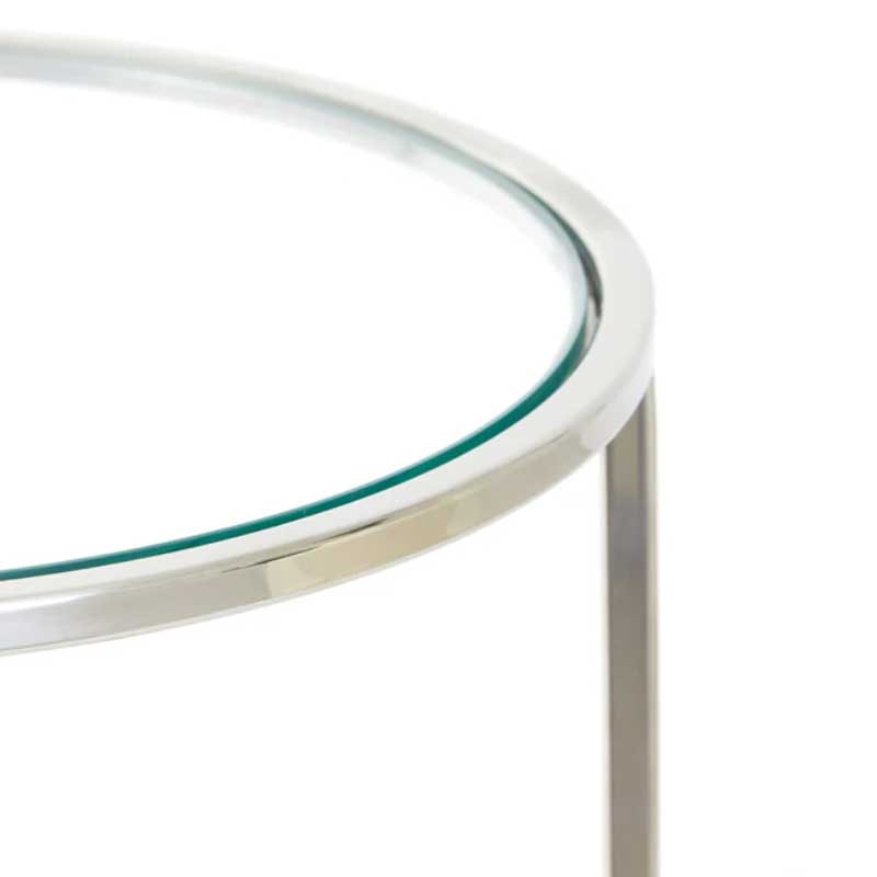 Set of 2 Duarte side table Nickel&Glass