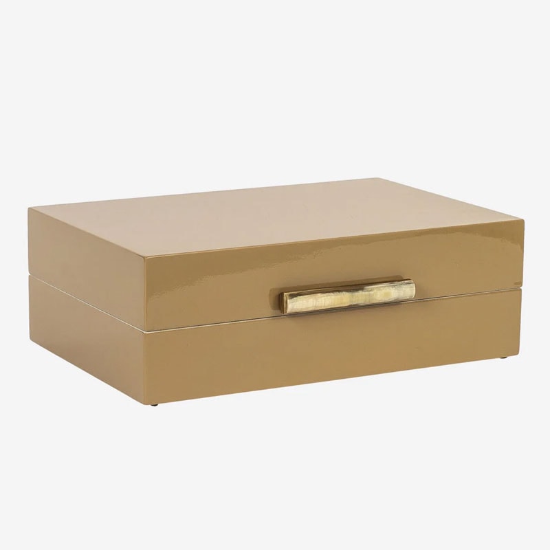 Lacquer Box w rooms & stick S Amber