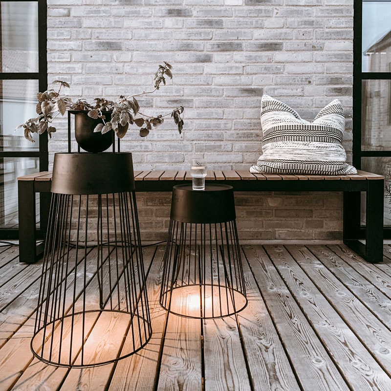Koster Floor Lamp 60 IP44 – Black Metal (39×39×60 cm)