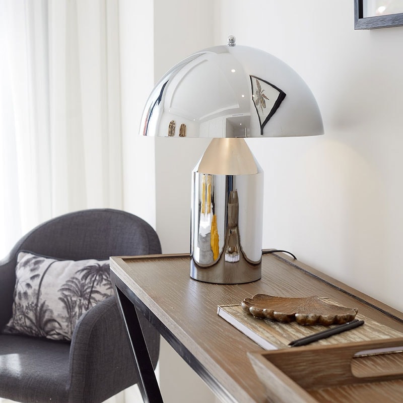 Chrome Metal Table Lamp – 38x50 cm