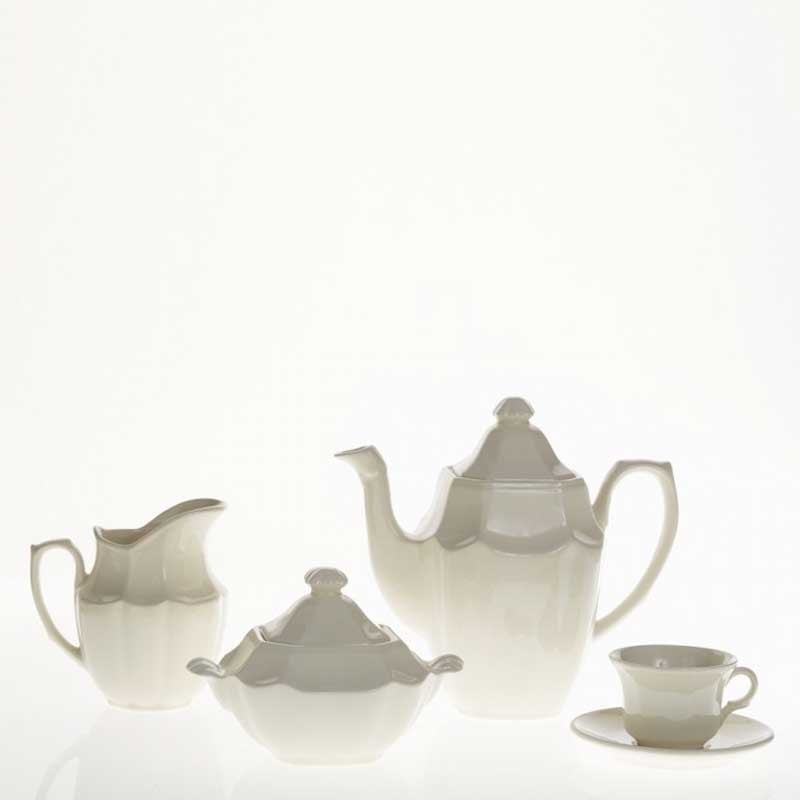 Juego de café de 27 piezas colección Ochavada Blanca