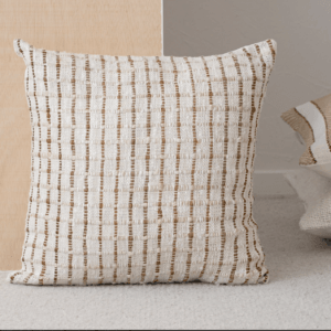 CUSHION ANXA N3. WHITE BEIGE BROWN COTTON CUSHUION