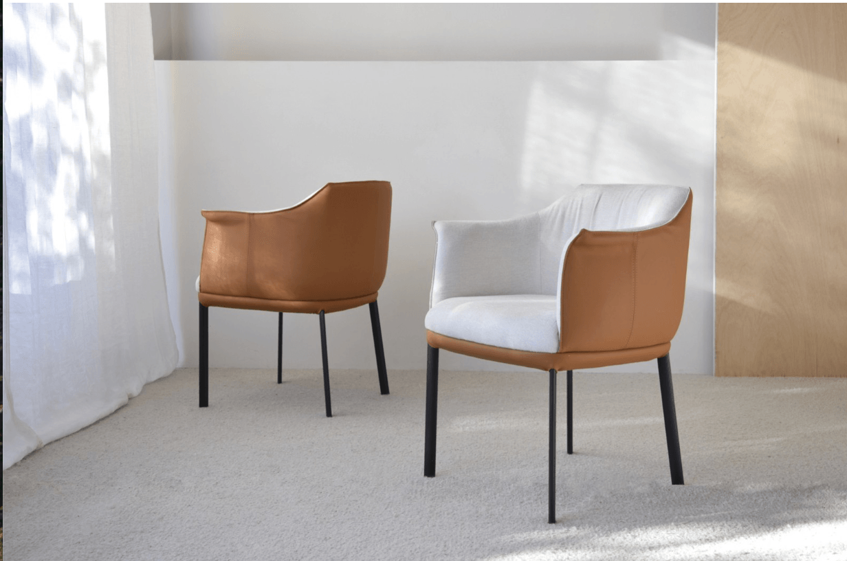 SET 2 DINING CHAIRS WITH ARMREST.BERLIN